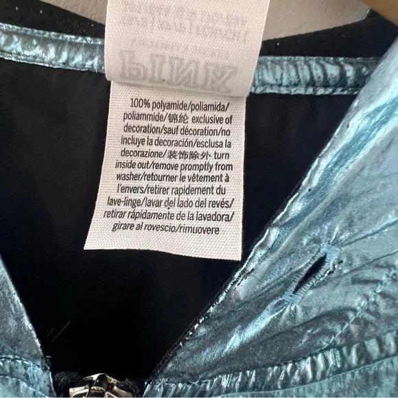 Victoria’s Secret PINK Jacket Anoeak Blue Metallic Windbreaker Hoodie - Picture 6 of 10